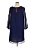 Max Studio 100% Polyester Solid Blue Casual Dress Size XL - photo 2