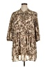 Daniel Rainn Animal Print Brown 3/4 Sleeve Blouse Size 1X - photo 1