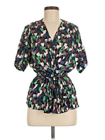 Diane von Furstenberg Short Sleeve Silk Top (view 1)