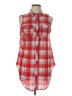 Eden & Olivia 100% Polyester Plaid Red Sleeveless Blouse Size M - photo 1