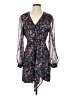 Aqua 100% Polyester Print Blue Casual Dress Size S - photo 1