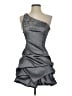 Cache Metallic Silver Cocktail Dress Size 2 - photo 1