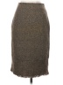Wanko Chevron-herringbone Brown Wool Skirt Size S - photo 2