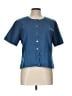 Talbots 100% Cotton Blue Short Sleeve Blouse Size 12 - photo 1