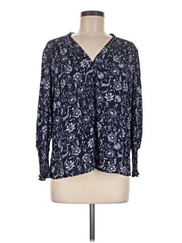 Aqua Long Sleeve Blouse (view 1)