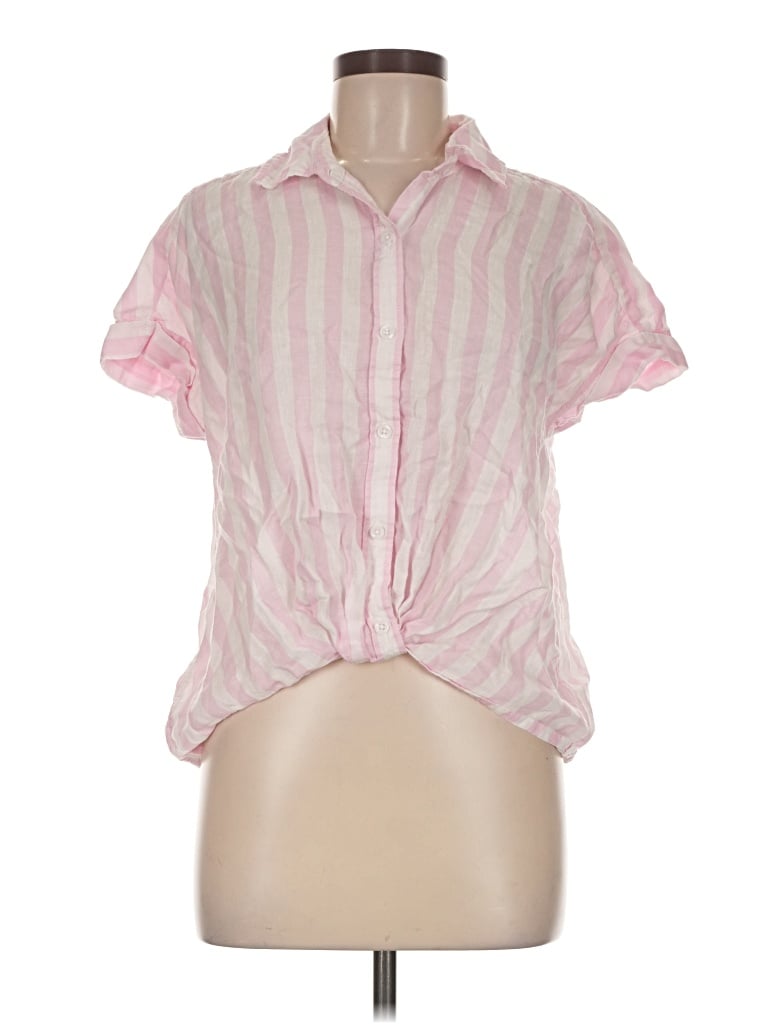 Pre-owned Lola River Short Sleeve Blouse In Pink