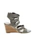 Crown Vintage 100% Leather Gray Wedges Size 8 1/2 - photo 1