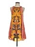 Free People 100% Polyester Print Orange Casual Dress Size S - photo 1