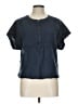 L.L.Bean 100% Cotton Blue Short Sleeve Blouse Size L - photo 1