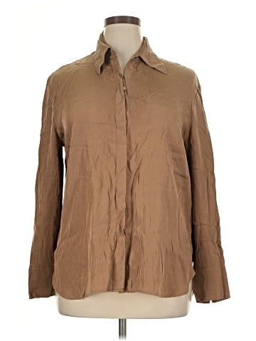 Vince. Long Sleeve Silk Top (view 1)