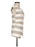 Mauve Stripes Tan Sleeveless Blouse Size XXS - photo 4