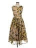 ASOS 100% Polyester Floral Gold Cocktail Dress Size 4 - photo 1