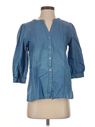 NY Collection 3/4 Sleeve Button-Down Shirt (view 1)