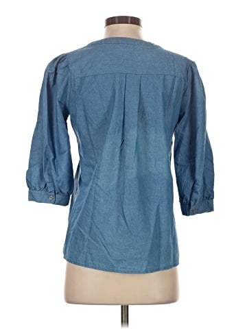 NY Collection 3/4 Sleeve Button-Down Shirt (view 2)