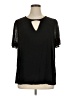 Daniel Rainn Black Short Sleeve Blouse Size 1X - photo 1