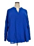 Shein Curve 100% Polyester Blue Long Sleeve Blouse Size 22 Plus (5) - photo 1