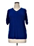 NY Collection Blue Short Sleeve Top Size 1X - photo 1