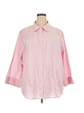 Jessica London 3/4 Sleeve Button-Down Shirt (view 1)