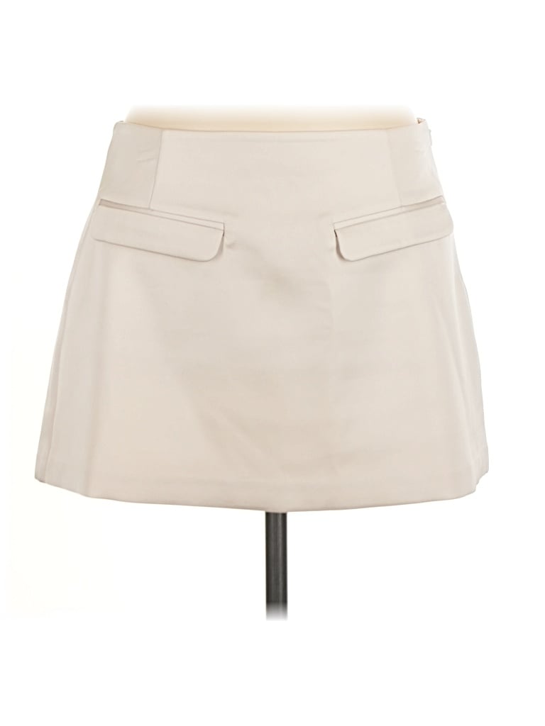 Pre-owned Dynamite Faux Leather Skirt In Ivory