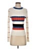 Hem & Thread 100% Acrylic Stripes Ivory Turtleneck Sweater Size S - photo 1
