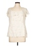 Worthington 100% Polyester Ivory Short Sleeve Blouse Size L - photo 1