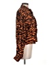 Walter Baker 100% Viscose Animal Print Brown Orange Long Sleeve Blouse Size M - photo 4
