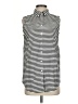Chico's 100% Cotton Stripes Black Sleeveless Button-Down Shirt Size S - photo 1