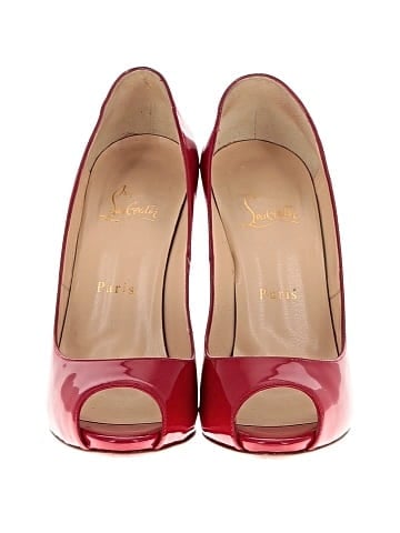 Christian Louboutin Patent Leather Maryl 120mm Peep Toe Heels (view 2)