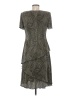 Connected Apparel 100% Polyester Gray Casual Dress Size 8 - photo 2