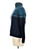 Eddie Bauer 100% Lambswool Color Block Fair Isle Black Blue Wool Pullover Sweater Size M - photo 5