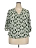 Fun2Fun 100% Rayon Green 3/4 Sleeve Blouse Size 3X - photo 1