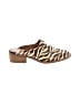 Zodiac 100% Leather Animal Print Brown Mule/Clog Size 7 - photo 1