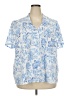 Blair Tropical Blue Short Sleeve Blouse Size 3XL - photo 1