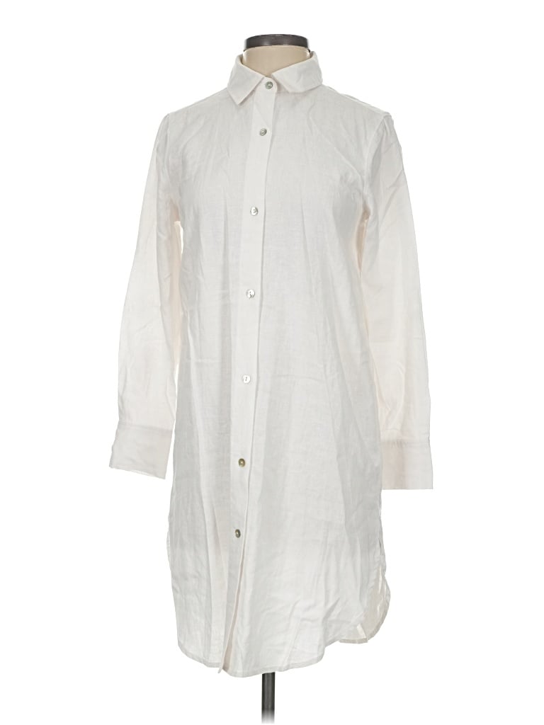 Assorted Brands 3/4 Sleeve Button Down Shirt In Ivory