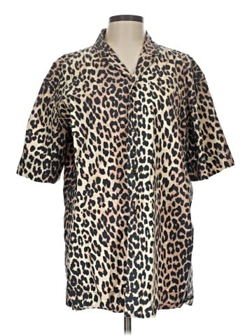 Ganni Short Sleeve Button-Down Shirt (view 1)
