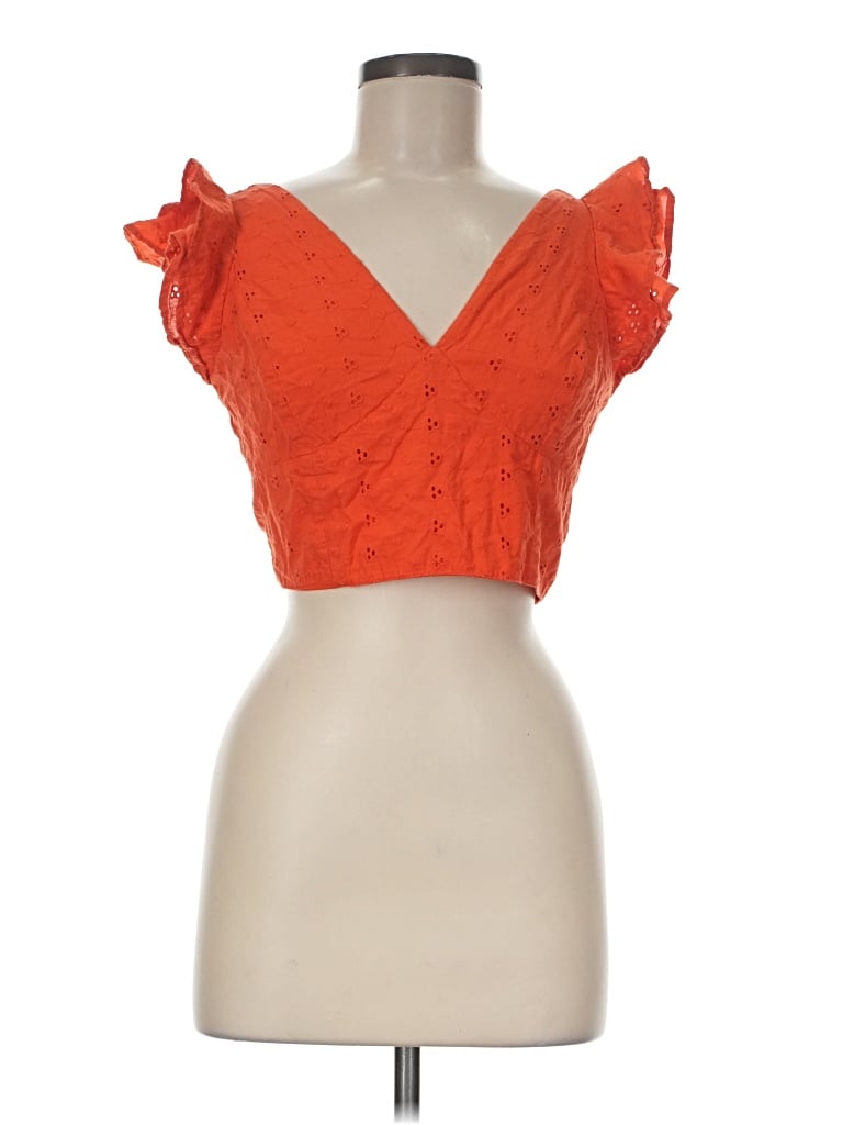Pre-owned Japna Tank Top Orange Strapless Neckline Tops