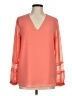 Calvin Klein 100% Polyester Orange Long Sleeve Blouse Size M - photo 1