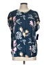 Apt. 9 100% Polyester Blue Short Sleeve Blouse Size L - photo 1