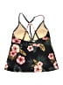 Kona Sol Floral Black Swimsuit Top Size L - photo 2