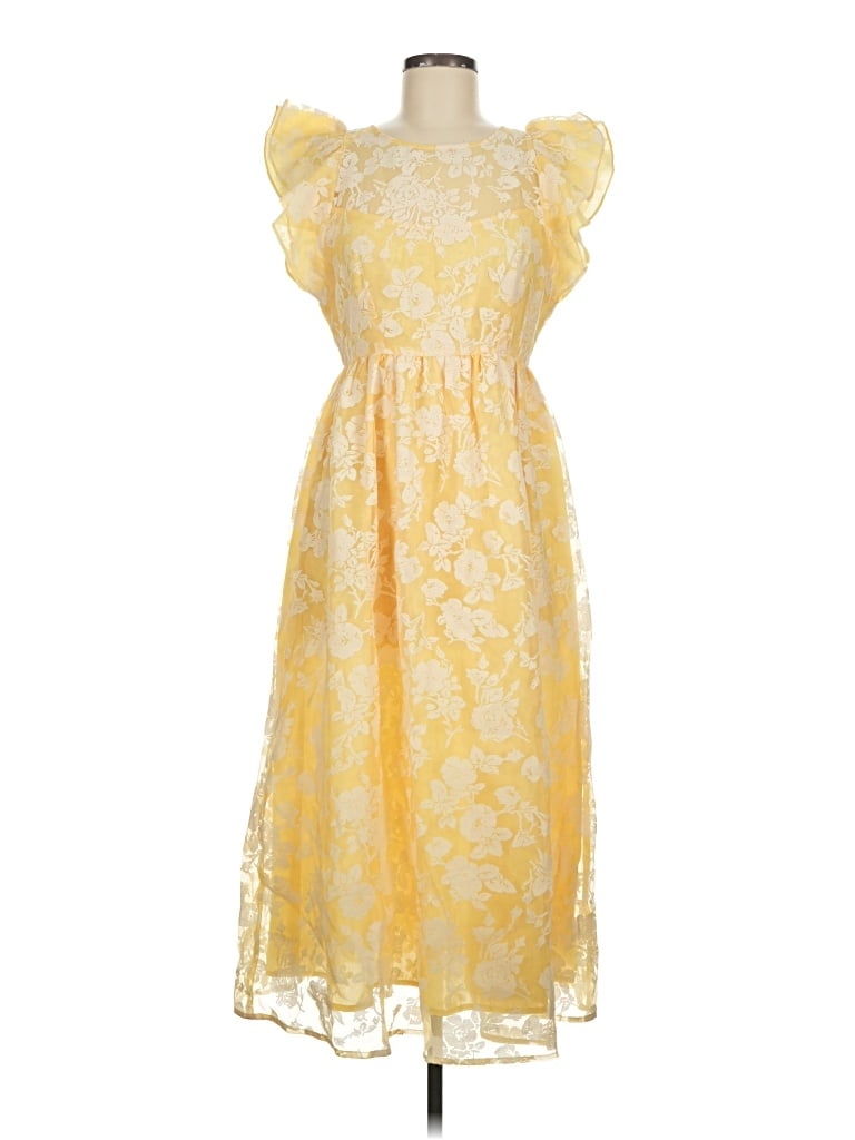 Pre-owned En Saison Cocktail Dress In Yellow