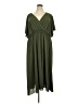 Shein Curve 100% Polyester Solid Green Casual Dress Size 32 - photo 1