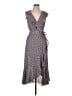Max Studio Print Gray Casual Dress Size L - photo 1