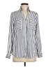 Fortune + Ivy 100% Polyester Stripes Blue Long Sleeve Blouse Size M - photo 1