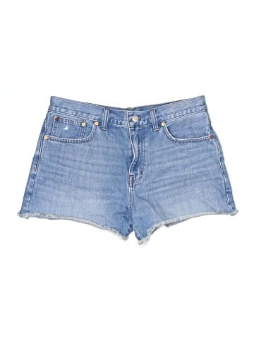 Madewell Relaxed Mid-Length Denim Shorts in Bonavie Wash: Raw-Hem Edition (view 1)