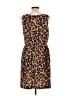 Ann Taylor LOFT 100% Polyester Animal Print Brown Casual Dress Size 12 - photo 2