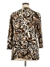 JM Collection Animal Print Brown Long Sleeve Henley Size XL - photo 2