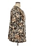JM Collection Animal Print Brown Long Sleeve Henley Size XL - photo 4