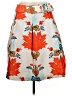 Talbots 100% Silk Tropical Orange Silk Skirt Size 8 - photo 1