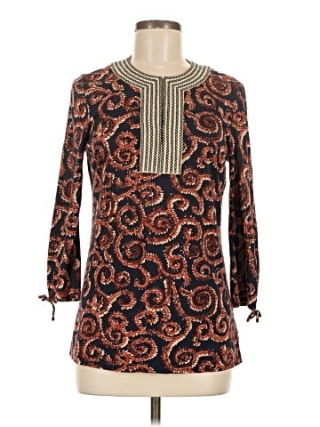 Tory Burch 3/4 Sleeve Silk Top (view 1)