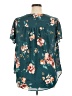 Torrid 100% Polyester Floral Teal Short Sleeve Blouse Size 1X Plus (1) - photo 2
